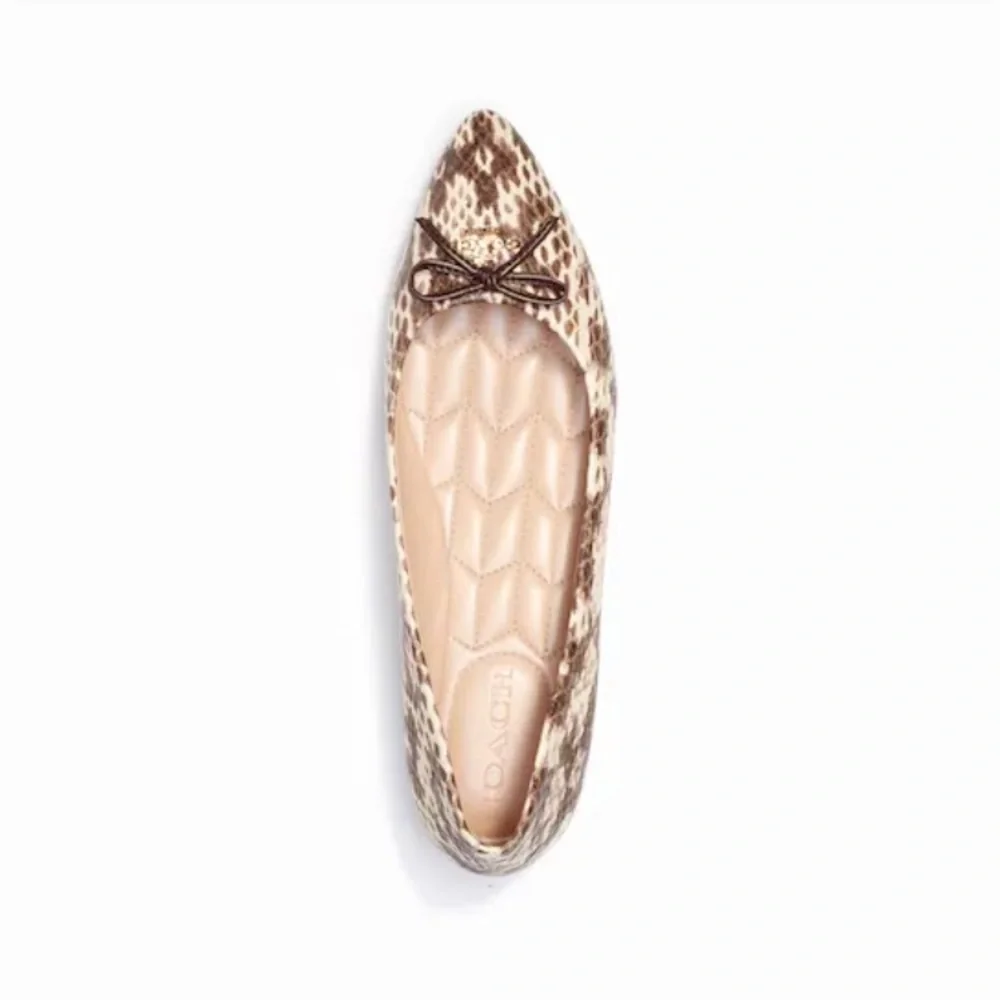 Coach Annabel Snake Print Pointed Toe Ballet Flats Sz 6.5 New! - Picture 9 of 13
